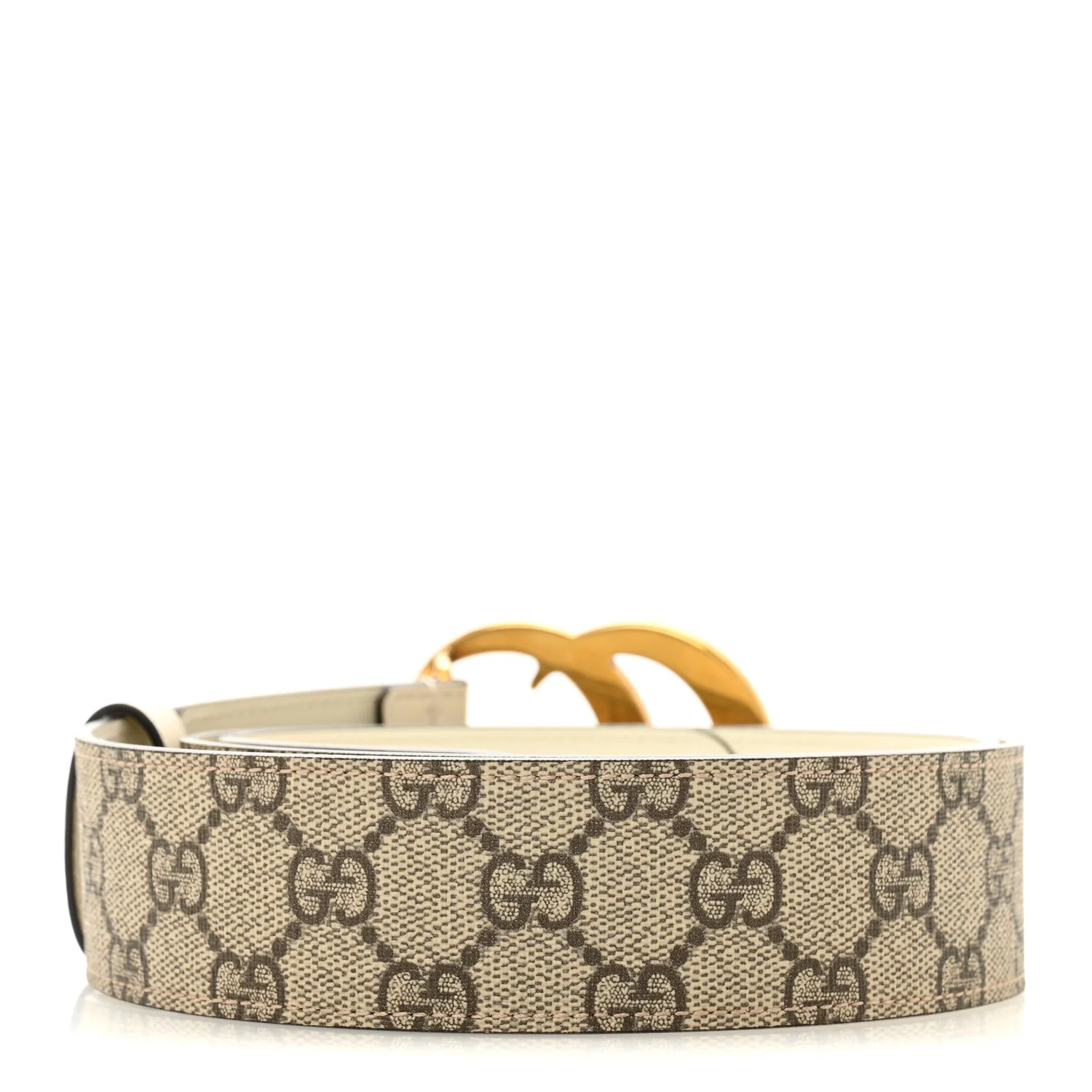GG Supreme Monogram Matte Plutone Calfskin Double G 40mm Belt 95 38 Beige Ebony Mystic White