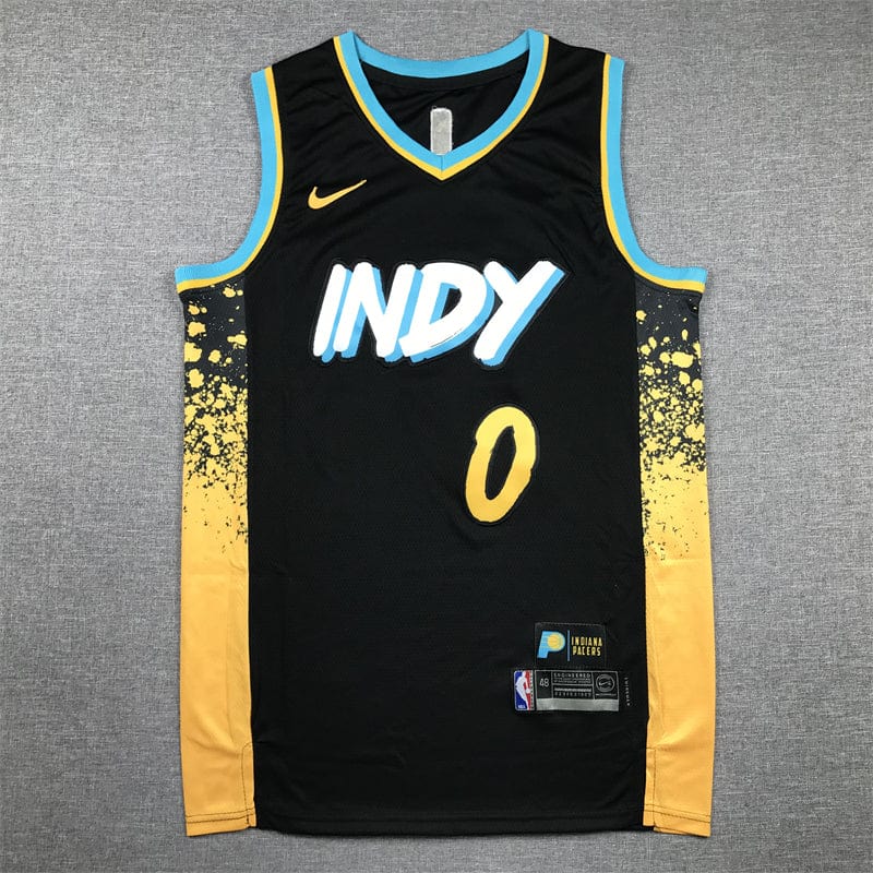 Men's Jersey 2024 Season Pacers #0 Black City Edition HALIBURTON