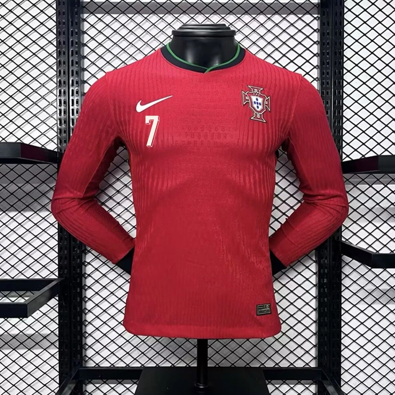 Player 2024-25 Portugal Euro Home Long Sleeves RONALDO BERNARDO G. RAMOS B.FERNANDES PEPE R. LEÃO Football jersey