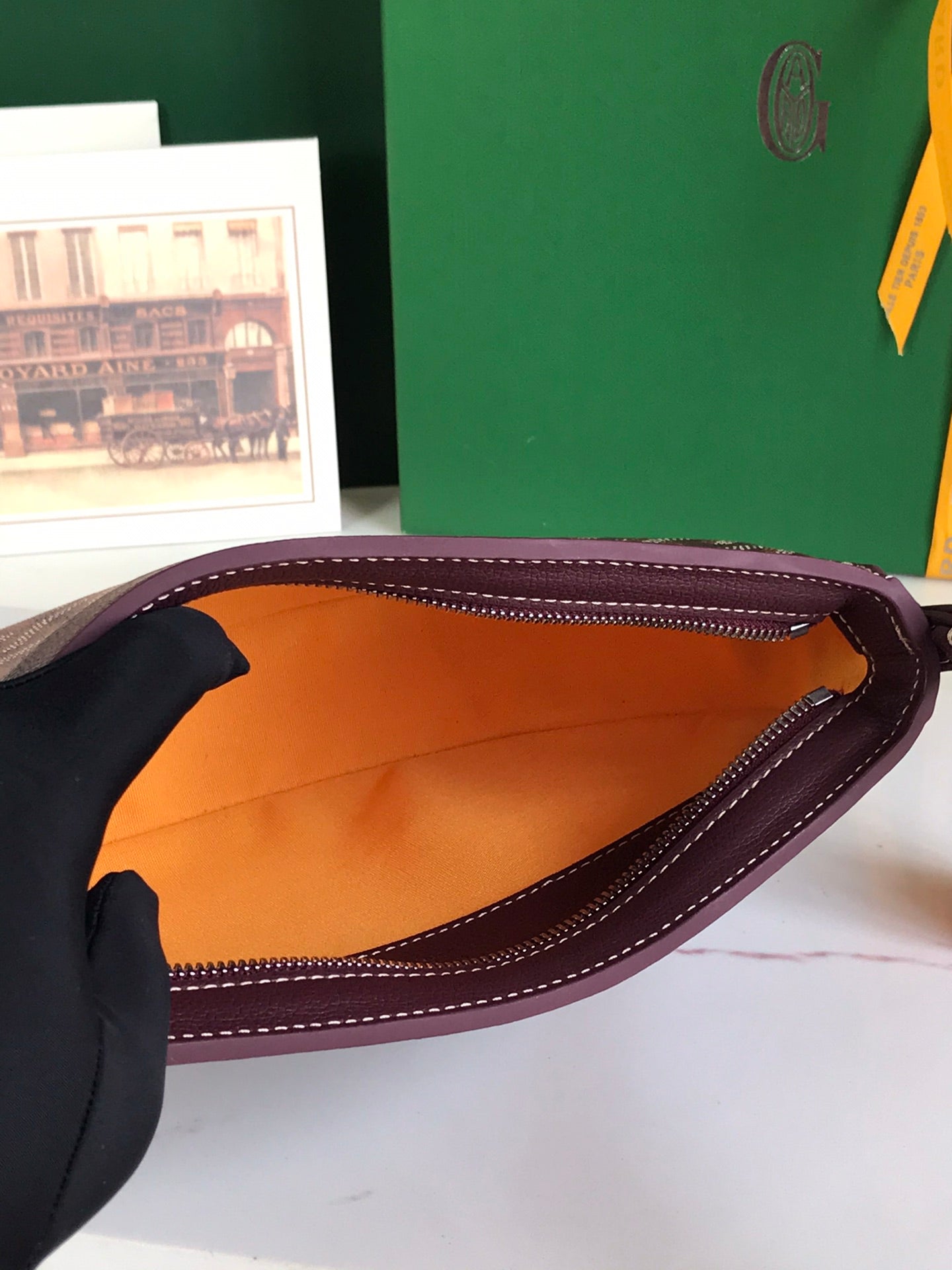 Goyard Hirondelle Bag 25 Cm Wine Red Lambskin And Goyardine Canvas