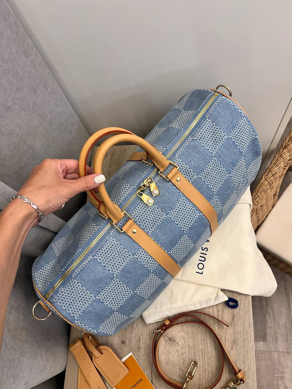 Louis Vuitton Keepall Bandoulière 50 Bag ‘Blue’ 50Cm N40739