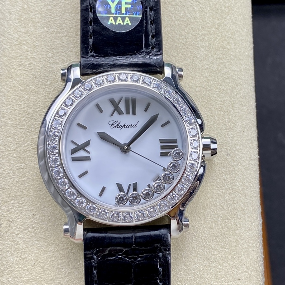 【Super Clone】Chopard Happy Sport Diamond Bezel Women's Quartz Watch 278475-3037