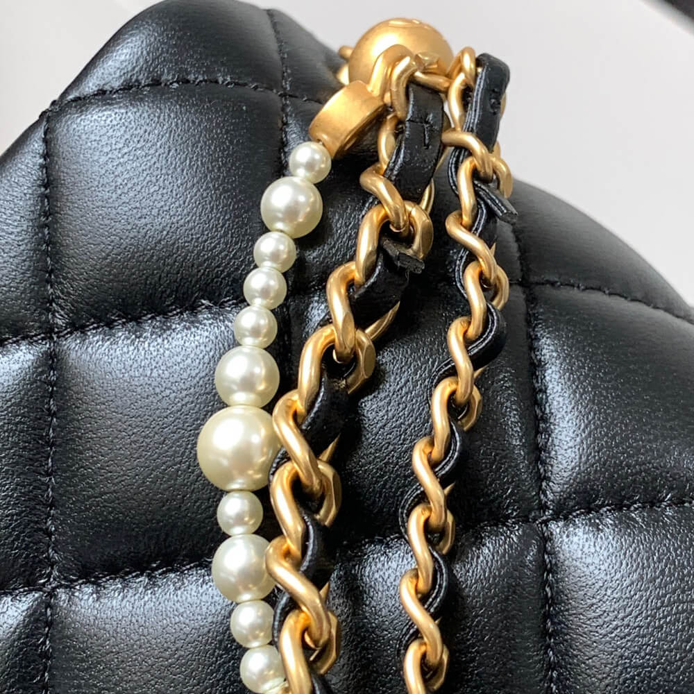 Chanel Mini Flap Bag with Pearl Top Handle Chain