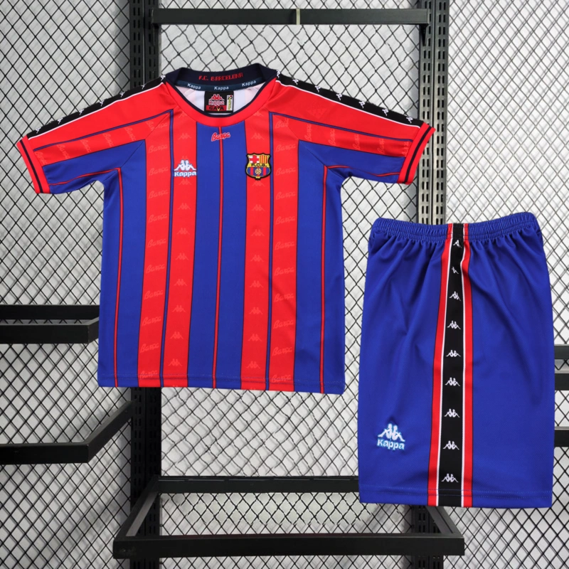 Retro KIDS 1997-98 KIDS FC Barcelona home Master RONALDO Football jersey retro