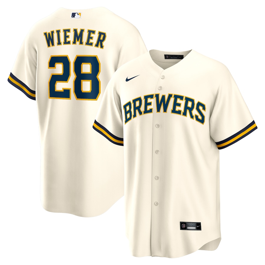 Joey Wiemer Milwaukee Brewers Home Player Jersey Cream