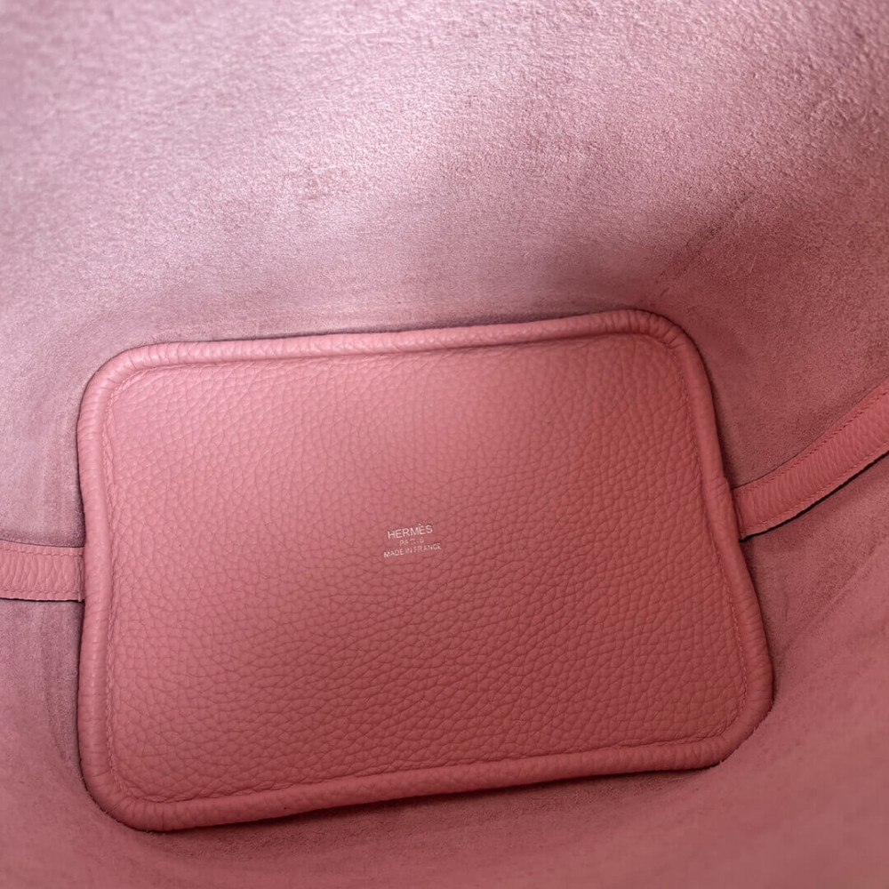 Hermes Picotin Lock Bag In Taurillon Clemence 3Q Rose Sakura 22Cm