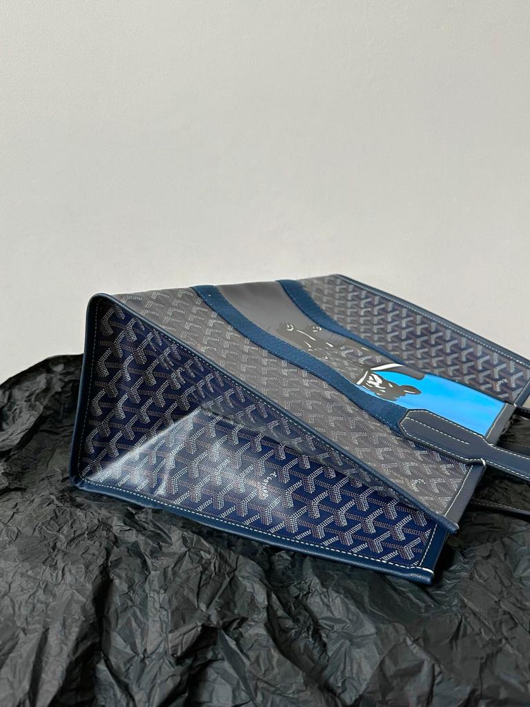 Goyard Goya Villette Tote 45Cm Navy Canvas