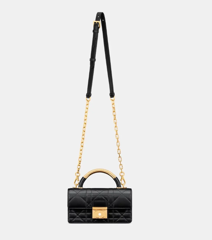 Dior MINI DIOR ANGE BAG Black Macrocannage Lambskin