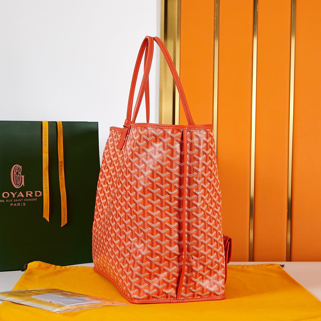 Goyard Saint Louis Gm 40 Orange Canvas Chevroches Calfskin