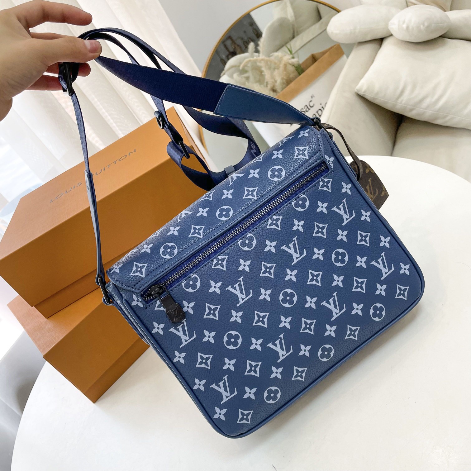 Louis Vuitton District Pm Bag Blue 26Cm M23785 For Men