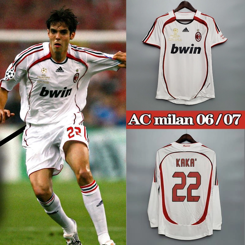 Retro UCL 2006-07 AC Milan Away European Championship MALDINI KAKA PIRLO Football jersey retro
