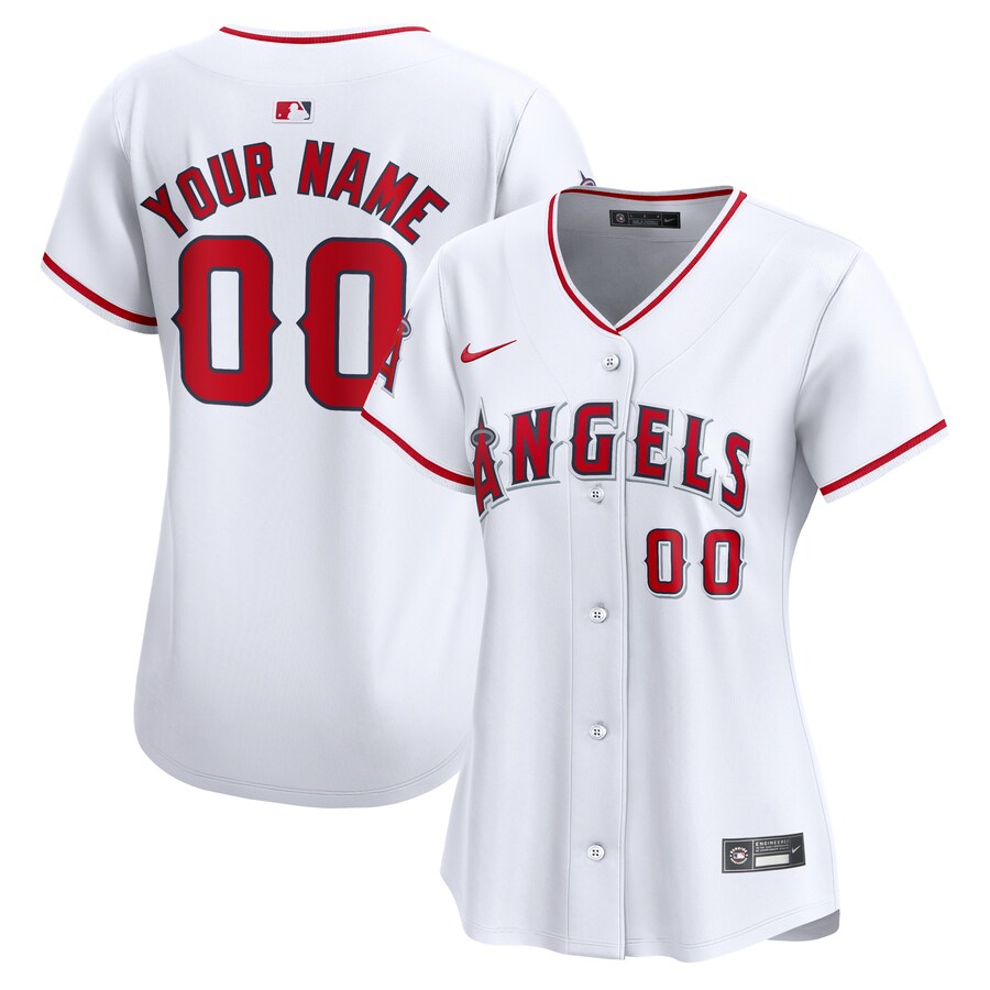 Los Angeles Angels Women's Home Limited Custom Jersey White