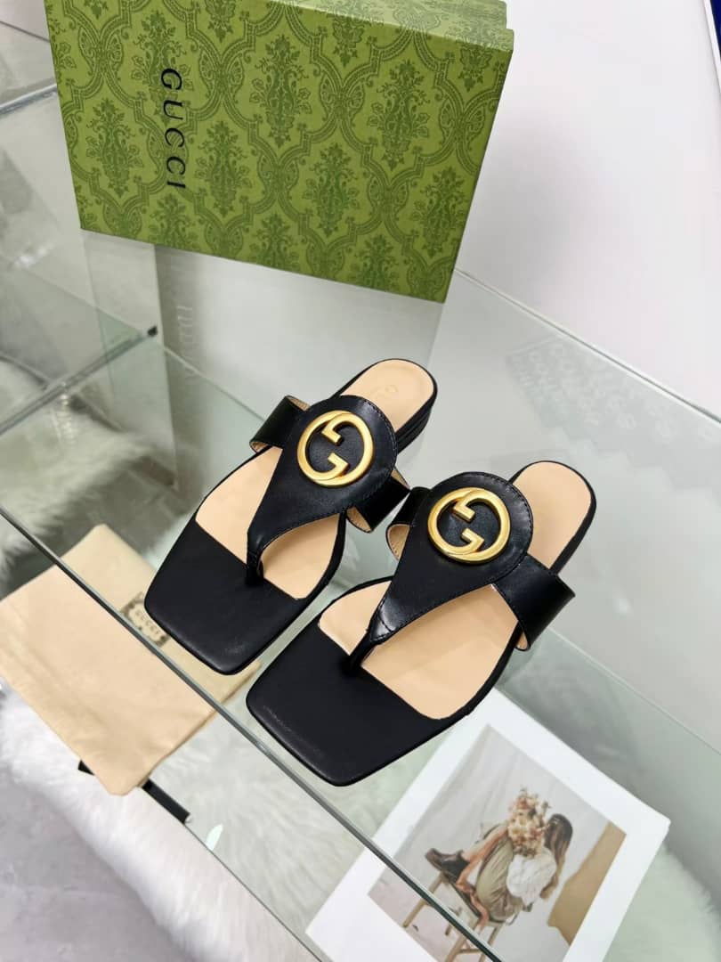 Gucci Women’S Gucci Blondie Thong Sandal Black 739048 C9D00 1000