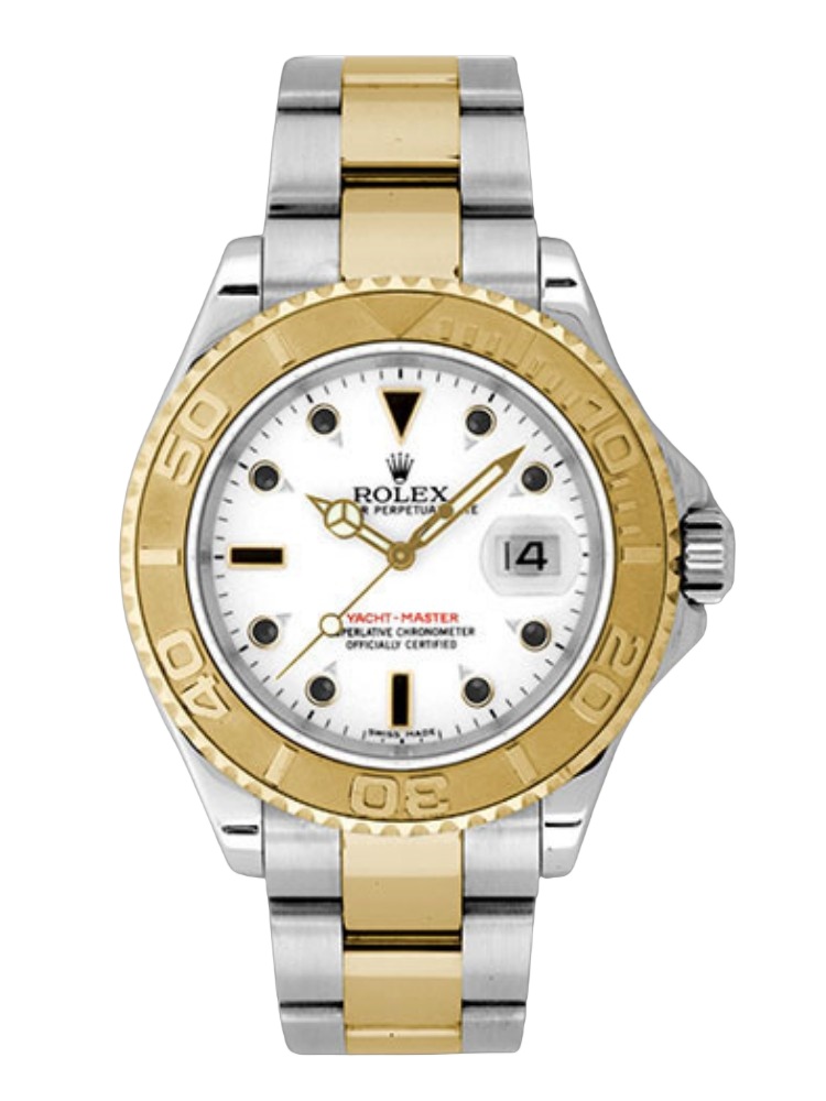 【Super Clone】Rolex Yacht-Master 168623 Steel Yellow Gold White Dial 35MM Unisex Replica Watch