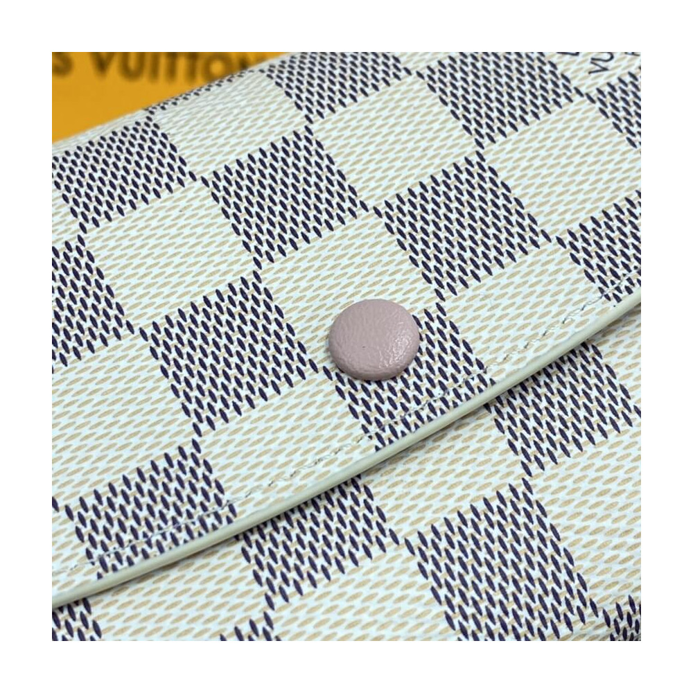 Louis Vuitton Damier Azur Emilie Wallet Pink