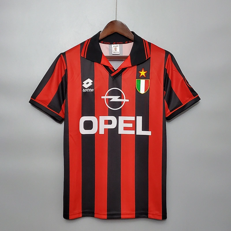 Retro 1996-97 AC Milan home BAGGIO BARESI VIEIRA  ALBERTINI  Football jersey