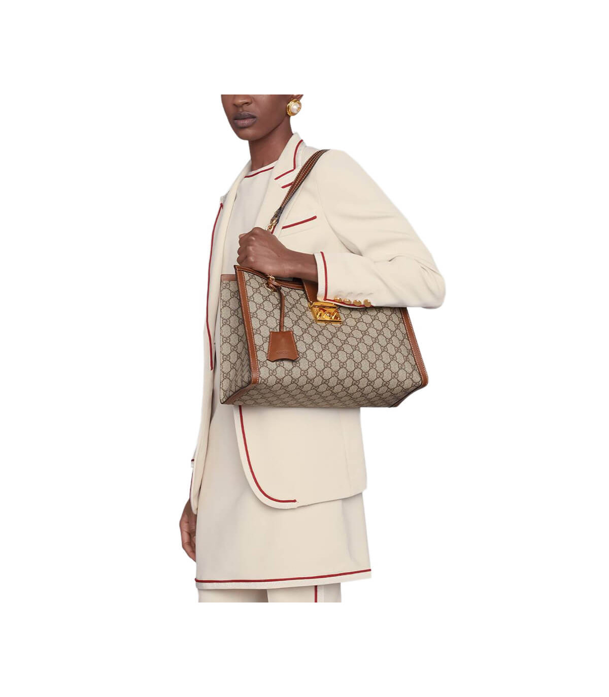 Gucci Padlock Medium GG Shoulder Bag Brown