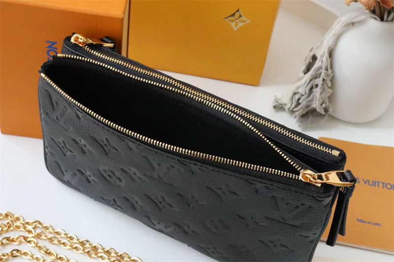 Louis Vuitton Double Zip Pochette 20Cm Black