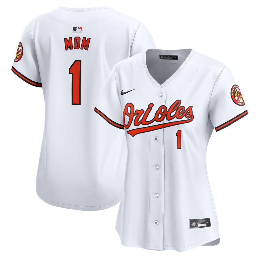 Baltimore Orioles Women's #1 Mom Home Limited Jersey White