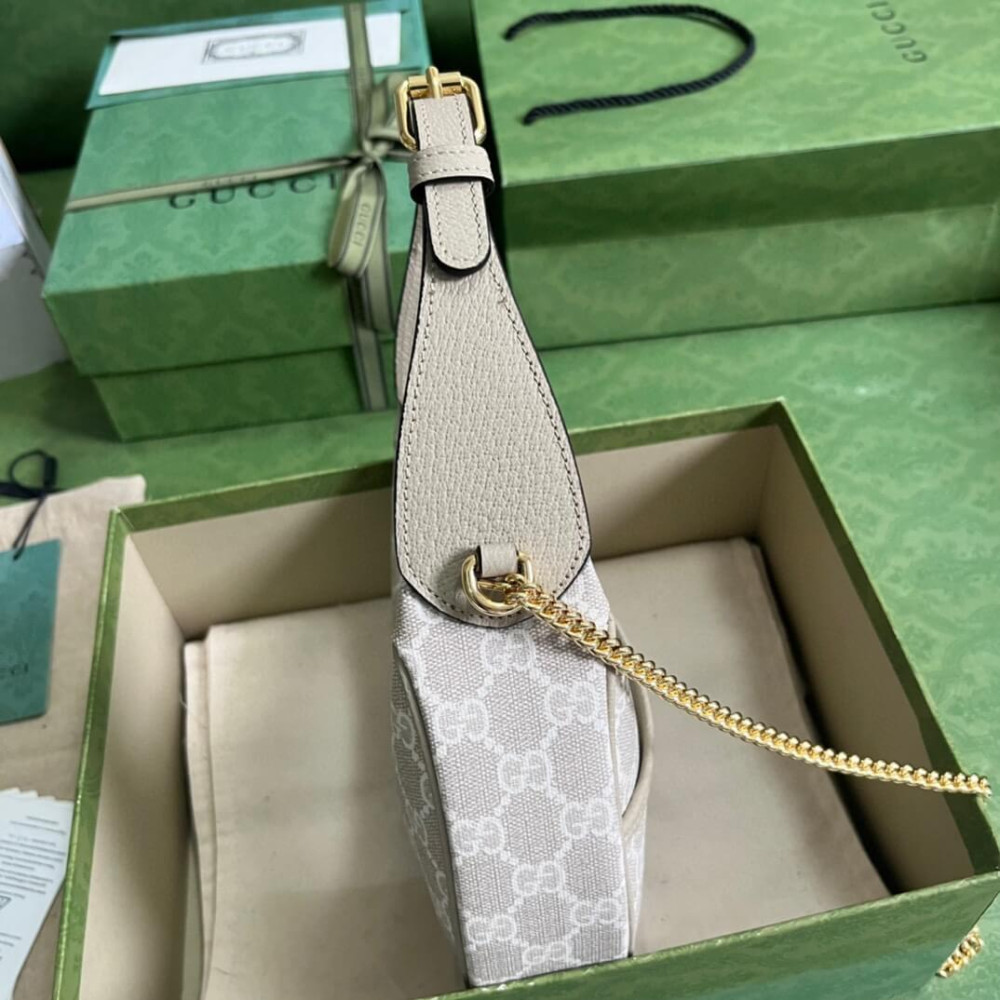 Gucci Half-Moon-Shaped Mini Bag with Interlocking G Oatmeal