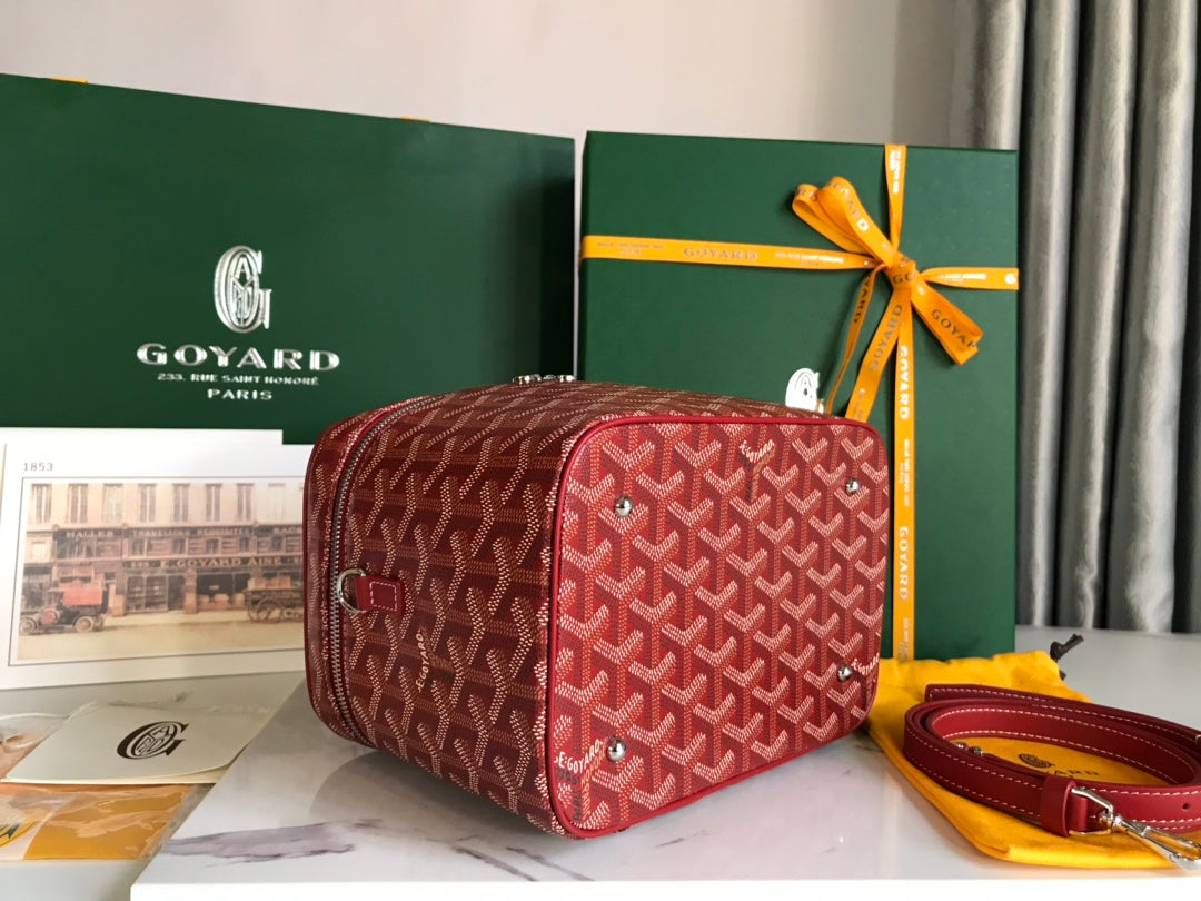 Goyard Muse Vanity Case 20 Cm Classic Red Goyardine Canvas