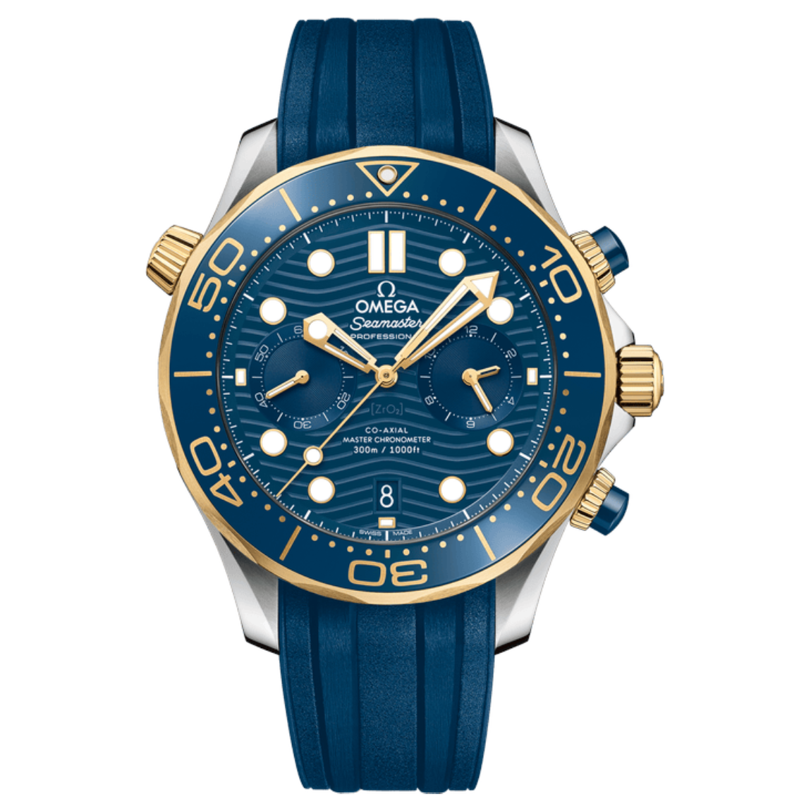 Omega Seamaster 300M Diver's Watch 44mm, Stainless Steel and Gold-Coloured Case with Rubber Strap