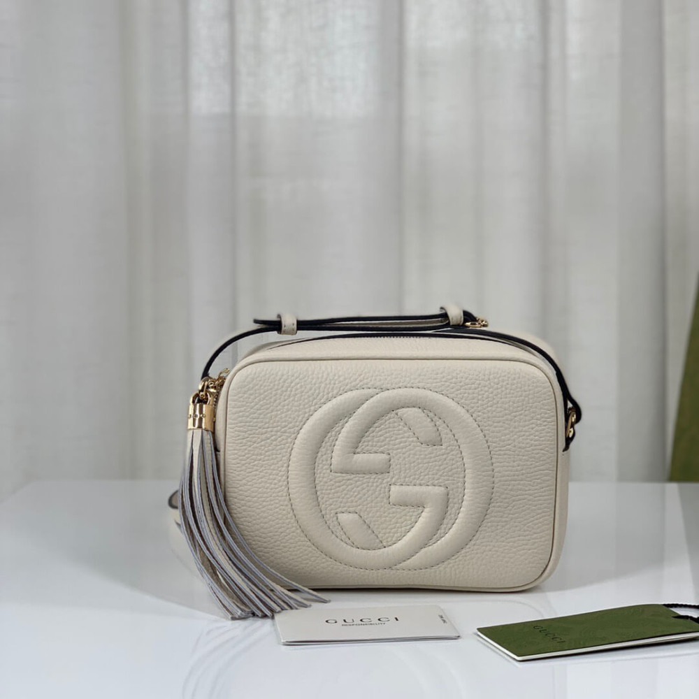 Gucci Soho Small Leather Disco Bag White