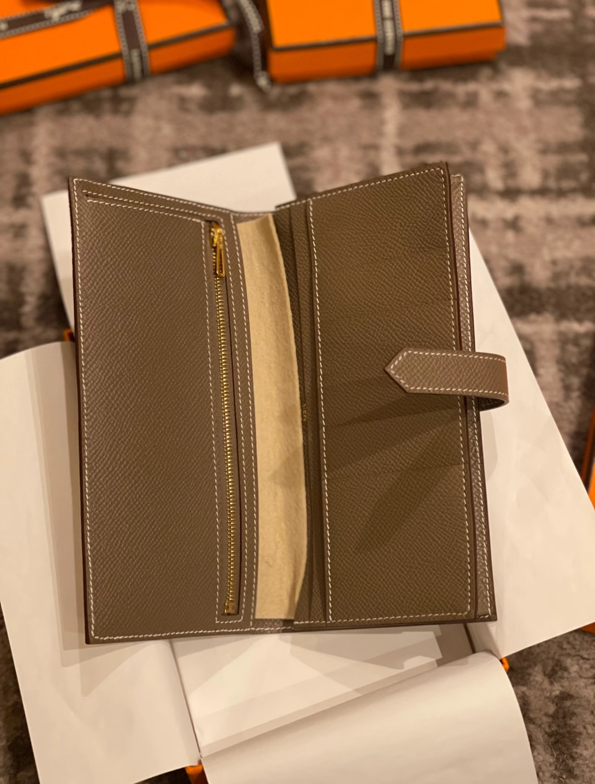 Bearn long wallet etoupe