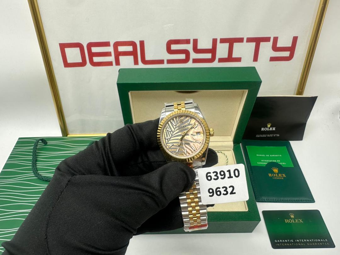 Rolex Datejust 36mm Gold Palm Motif Dial 126233