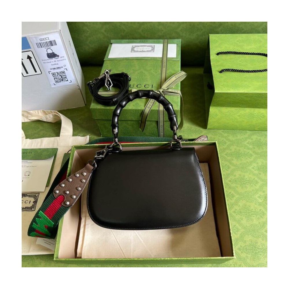 Gucci Small Top Handle Bag with Bamboo Black