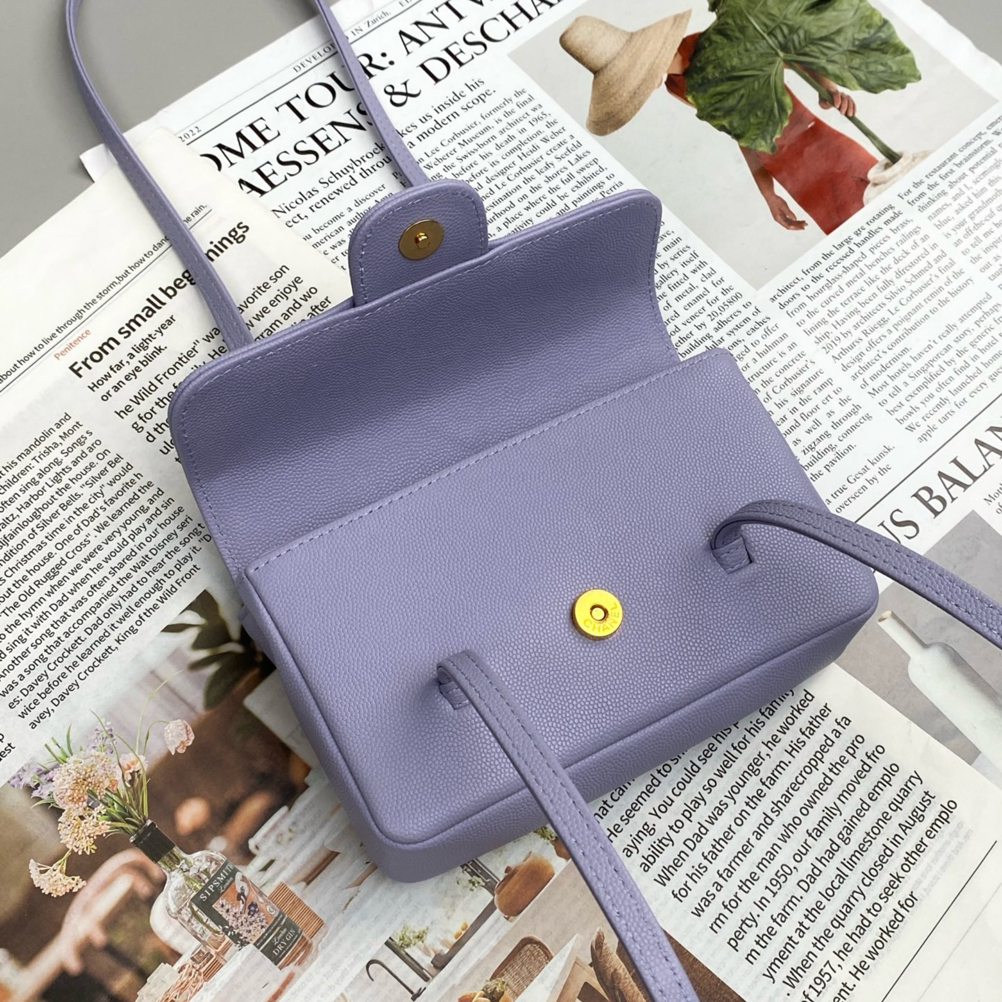 Chanel Clutch Purple Bag 17cm/6.7in