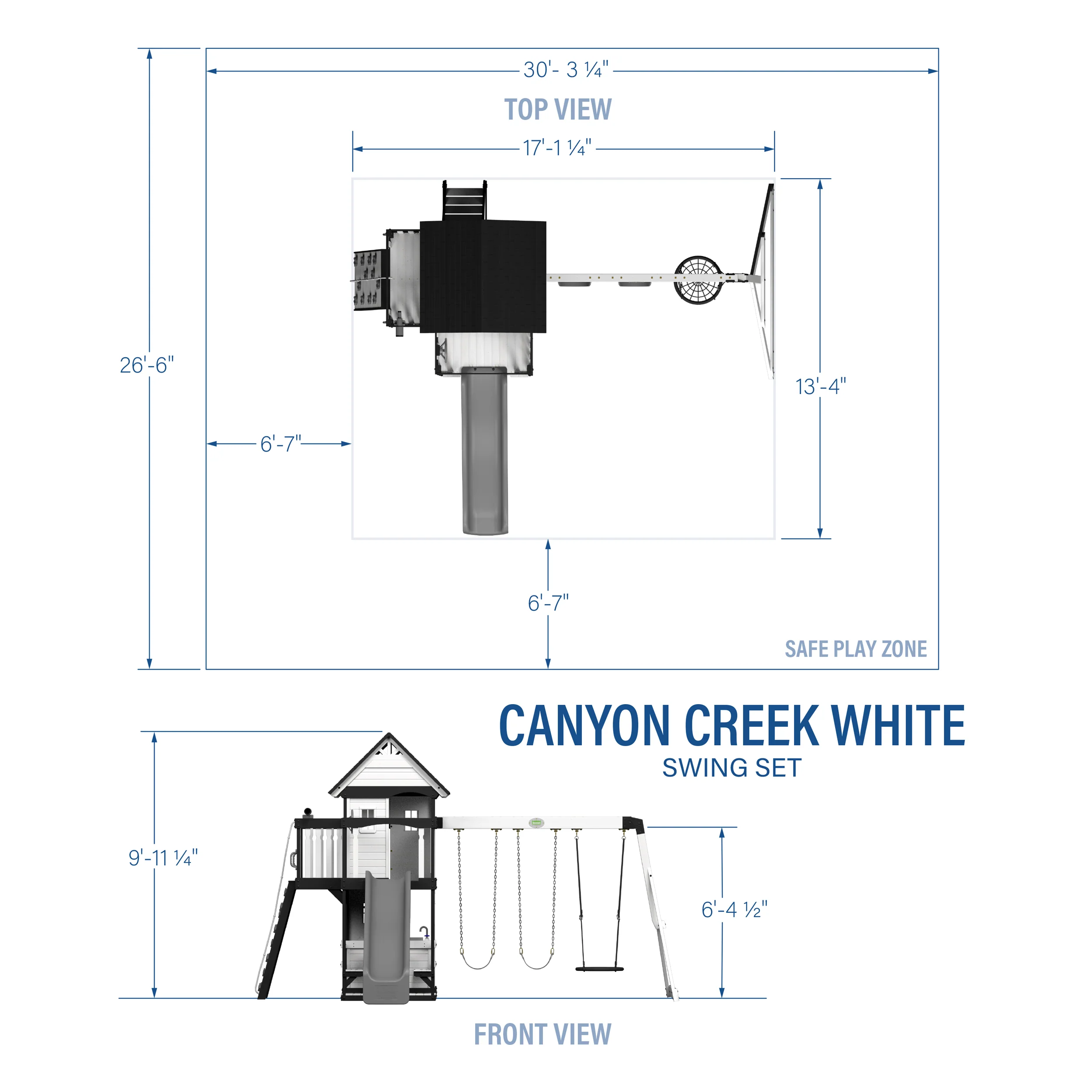 Canyon Creek Swing Set �?White