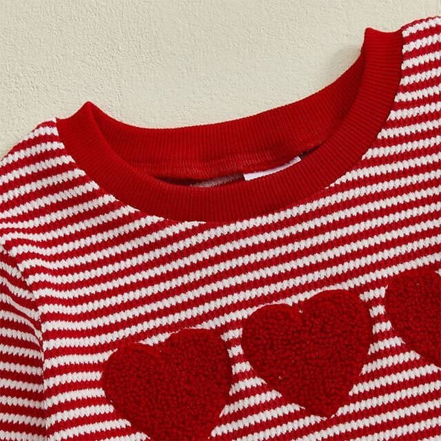 Long Sleeve Striped Heart Toddler Set