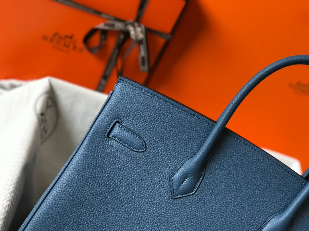 Hermes Birkin 35Cm Dark Blue Togo Leather Gold Hardware