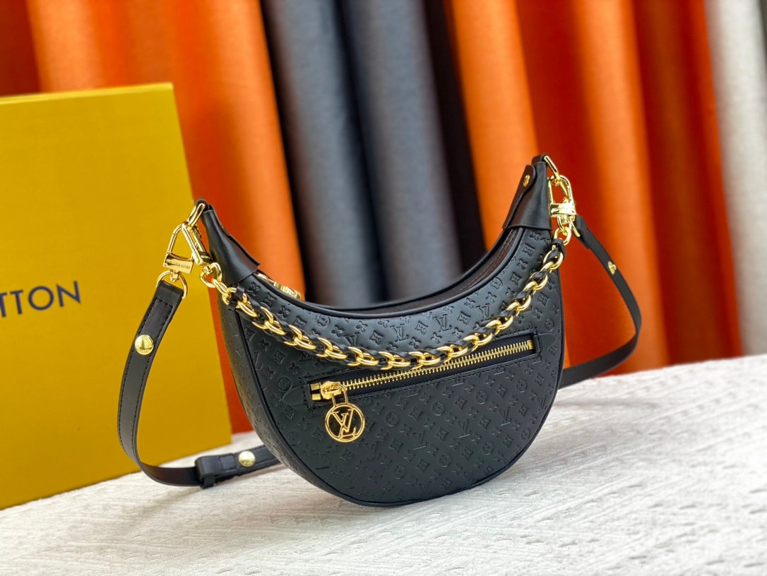 Louis Vuitton Loop Baguette Bag Black 23Cm M22591