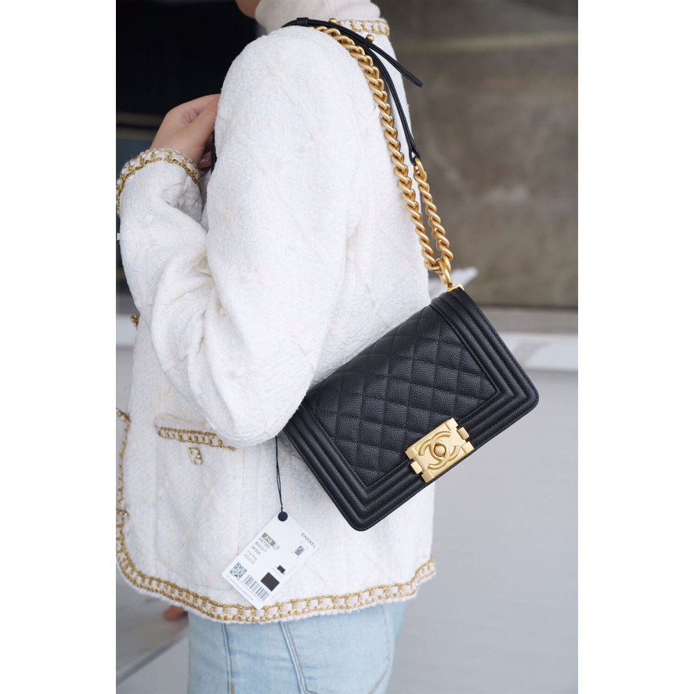 Chanel Le Boy Bag 25cm Black Caviar Leather
