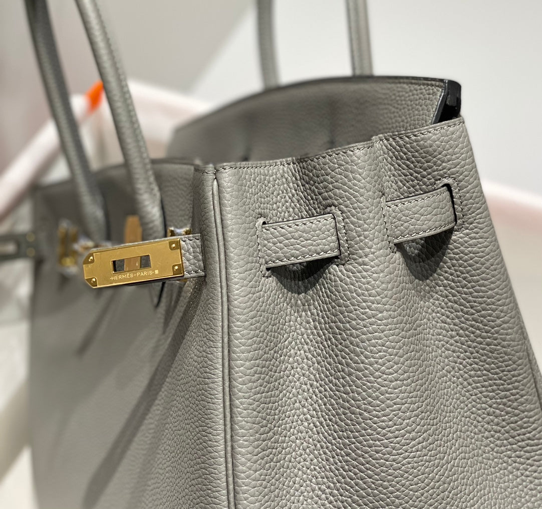 Hermes Birkin 35Cm Medium Grey Togo Leather Gold Hardware