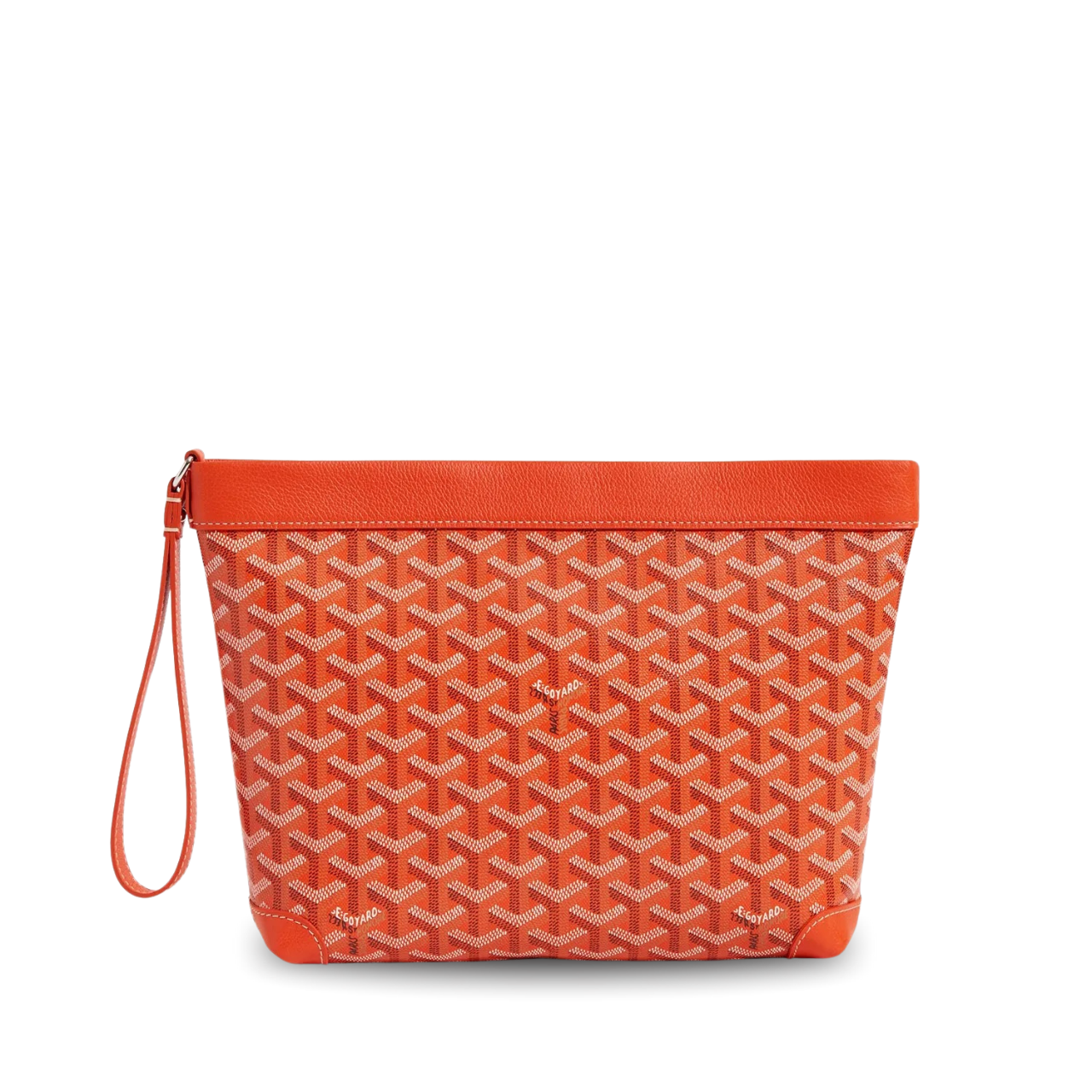 Goyard Conti Pouch 24 cm Orange Lambskin And Goyardine Canvas
