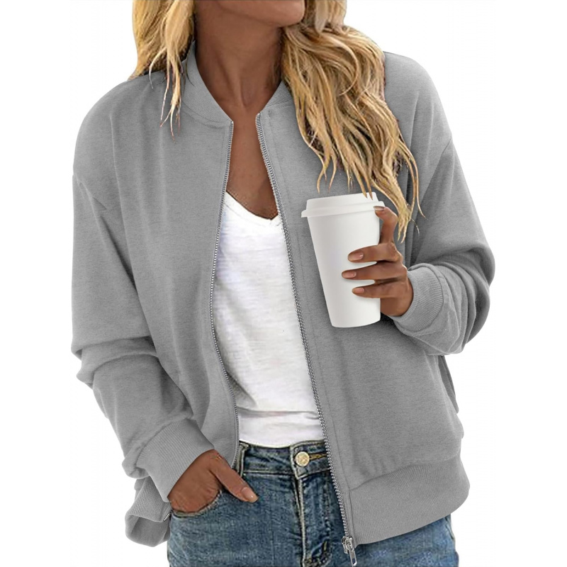 Women's Zip Up Jacket Casual Long Sleeve