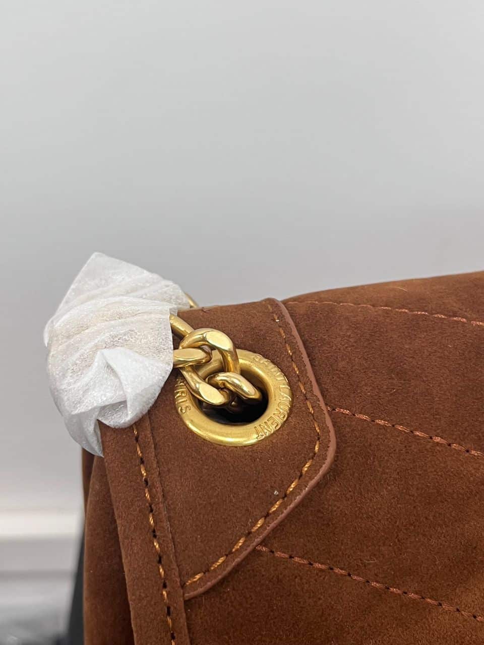 Saint Laurent Niki Baby Chain Bag In Suede Brown 6237483