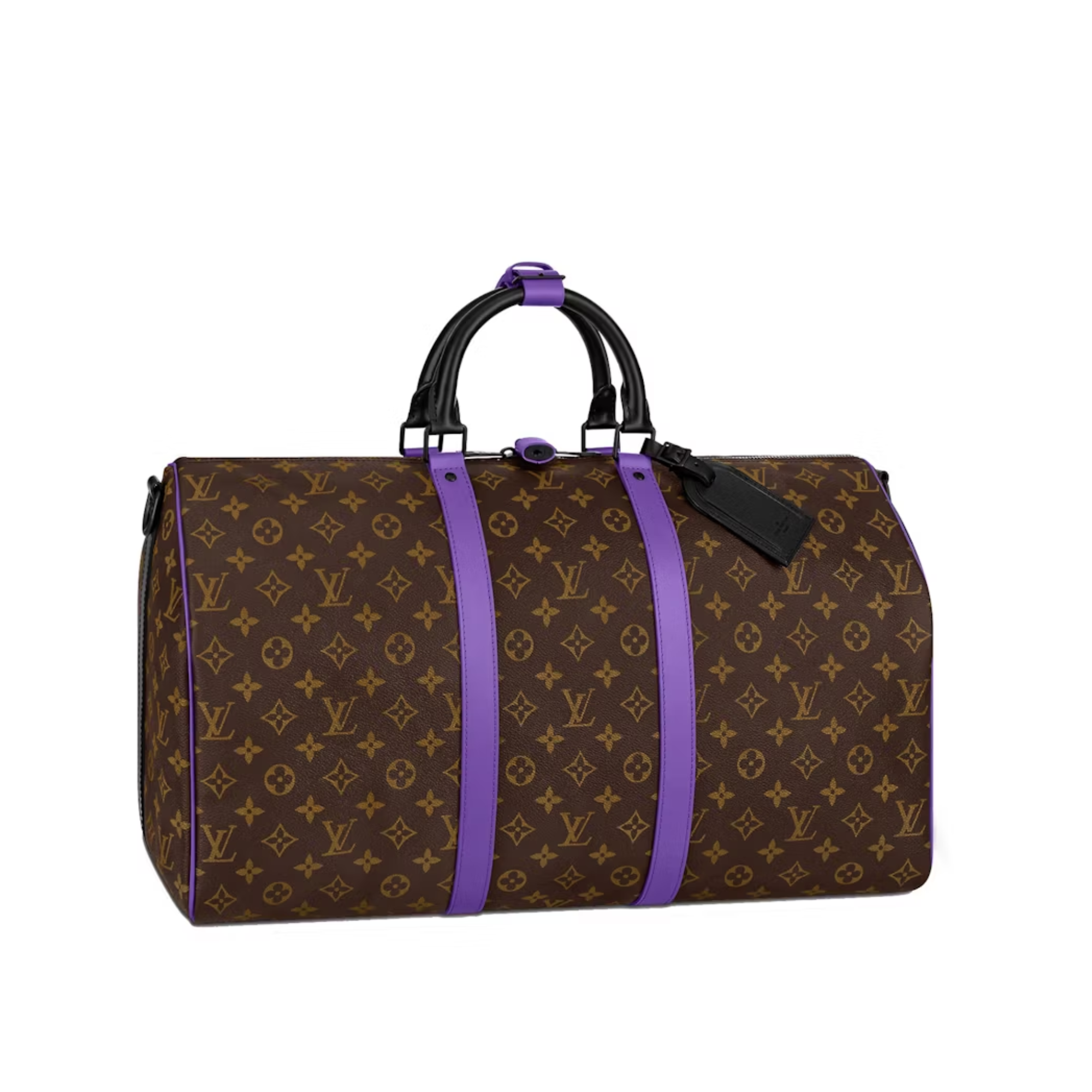 Louis Vuitton Keepall Bandoulire 50 Brown And Purple Line Macassar Canvasm46257