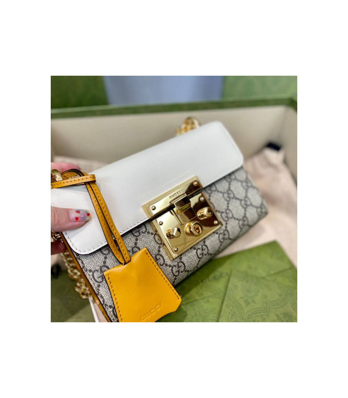 Gucci Padlock Small GG Shoulder Bag White