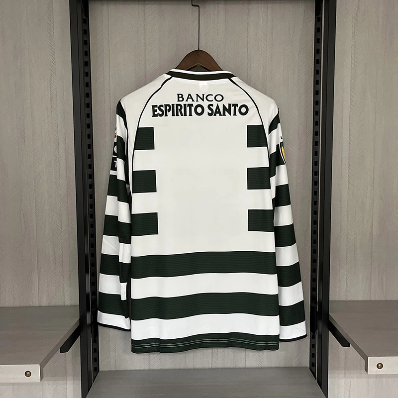 2001-03 Retro Long Sleeve Sporting Lisbon Home Football Shirt 1:1 Thai Quality