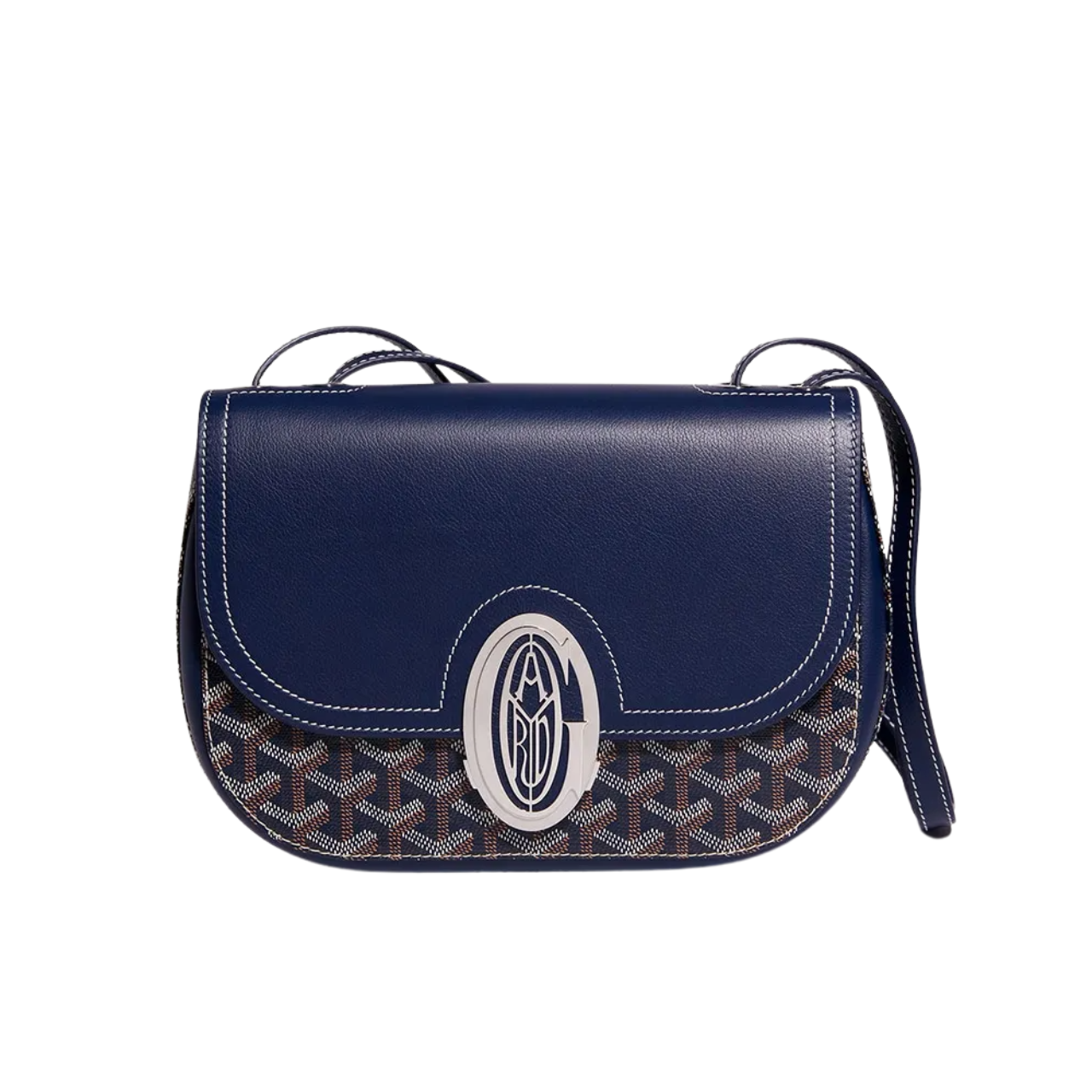 Goyard 233 Bag 25 Cm Navy Blue Calfskin And Goyardine Canvas 25cm
