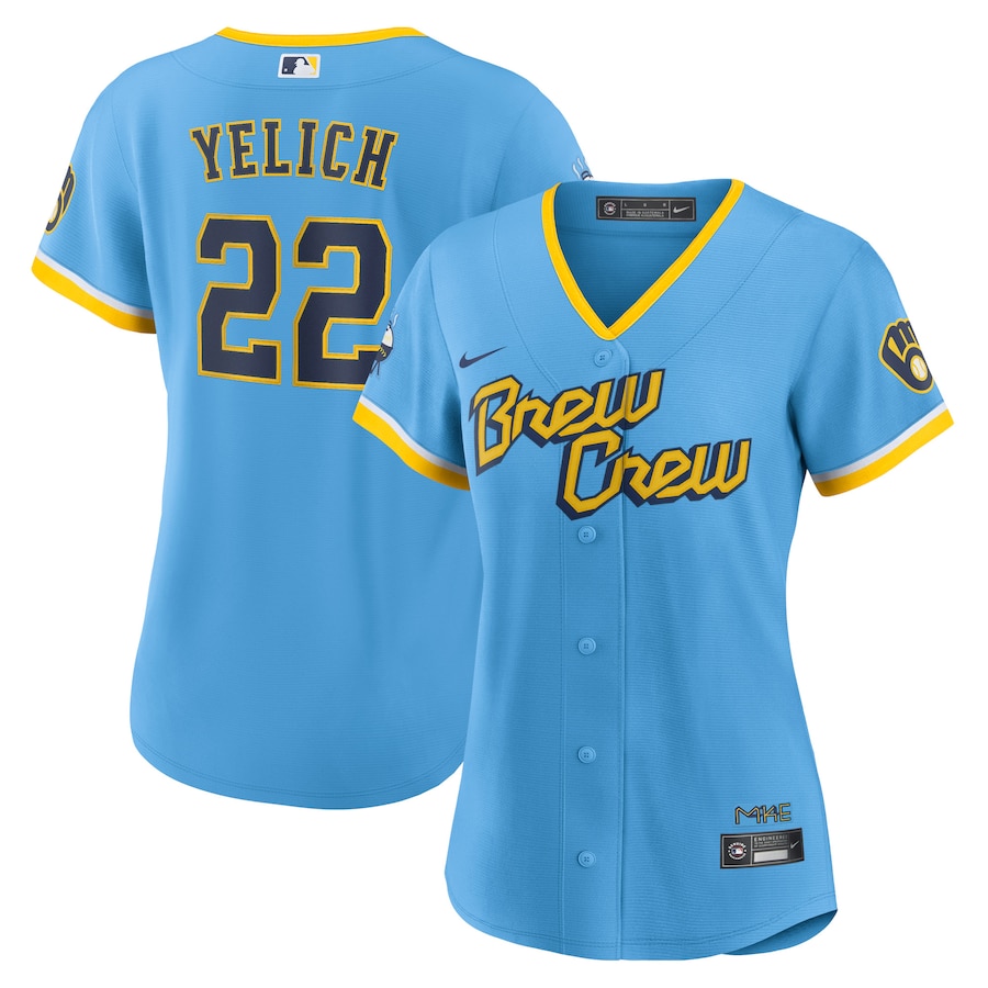 Christian Yelich Milwaukee Brewers Women's City Connect Player Jersey Powder Blue