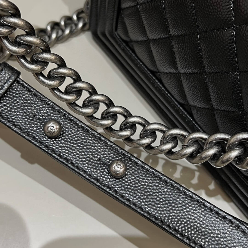 Chanel Le Boy Bag 20cm Black Caviar Leather