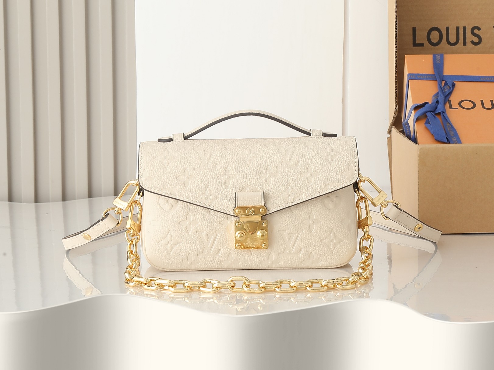 Louis Vuitton Pochette Métis East West Monogram Empreinte Leather – Women – Handbags Cream