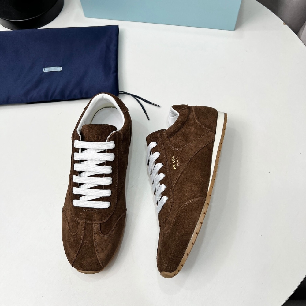Prada Suede Sneakers Dark Brown 1e152o 054 F0324 F 020