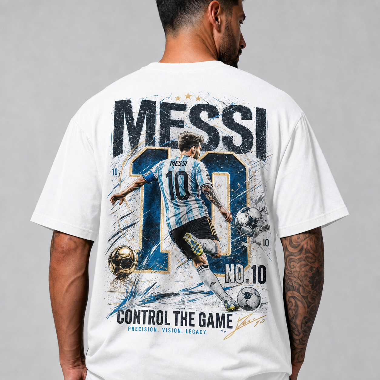 Messi World Cup Printed T-Shirt Unisex Loose Fit T-Shirt 100% Cotton Soft Comfortable Summer Casual Printed Top