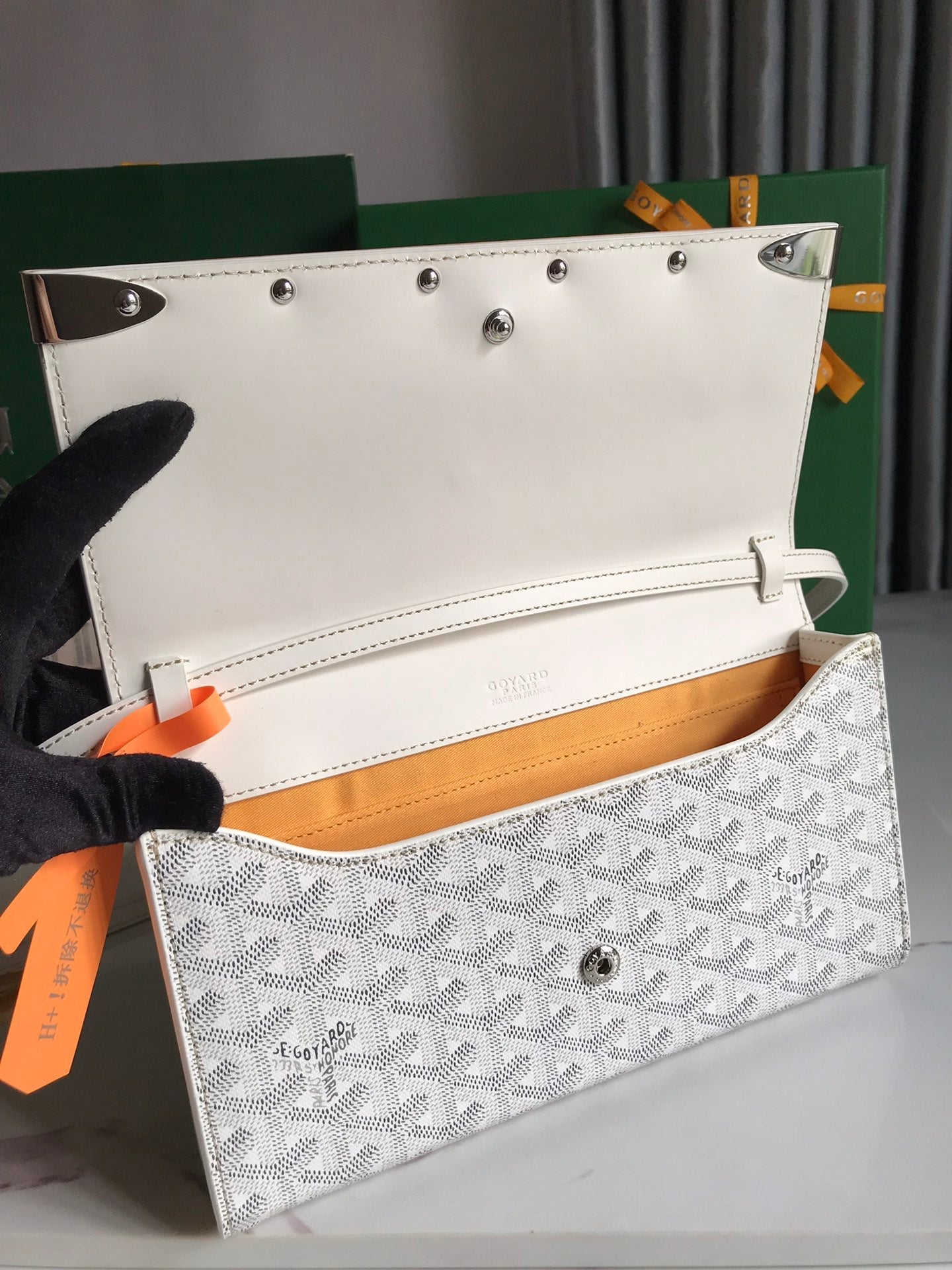 Goyard Monte-Carlo Pm Clutch 25 Cm White Goyardine Canvas